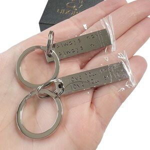 New Love You Then Always Will Couple Family Silver Tone Keychain